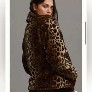 Velvet by Graham & Spencer Amani Leopard Print lux Faux Fur Jacket XL